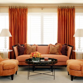 Bright curtains in the lounge area