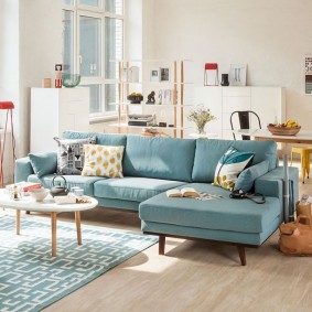 Blue sofa corner