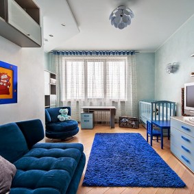 Rectangular blue carpet