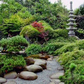 Japon tarzı modern bahçe