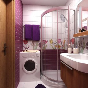 Place for washing in the interior of the bathroom