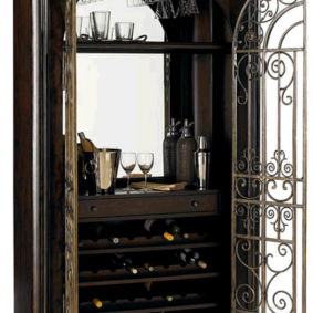 wooden cabinet with forged doors