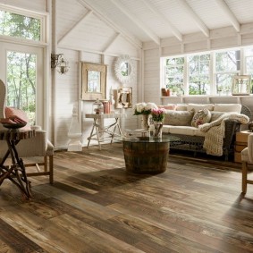 الأرضيات الخشبية أفكار تصميم غرفة المعيشة