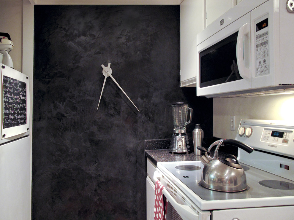 mutfakta siyah dekoratif sıva