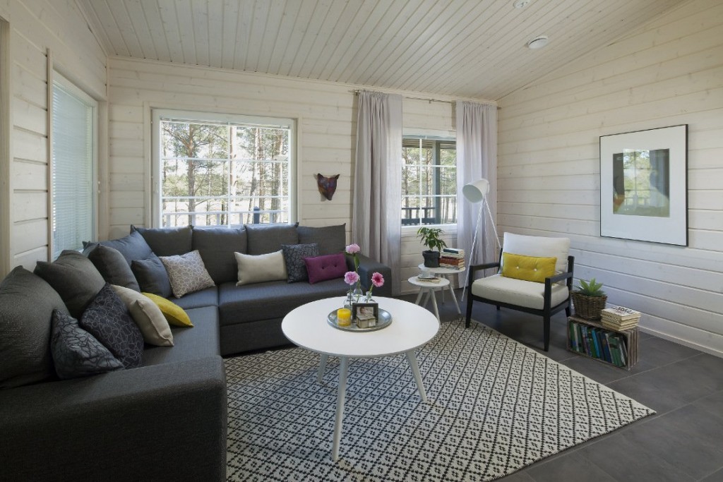 Salon maison en bois de style scandinave