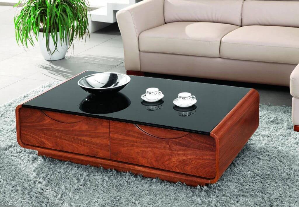 Black countertop plastic coffee table