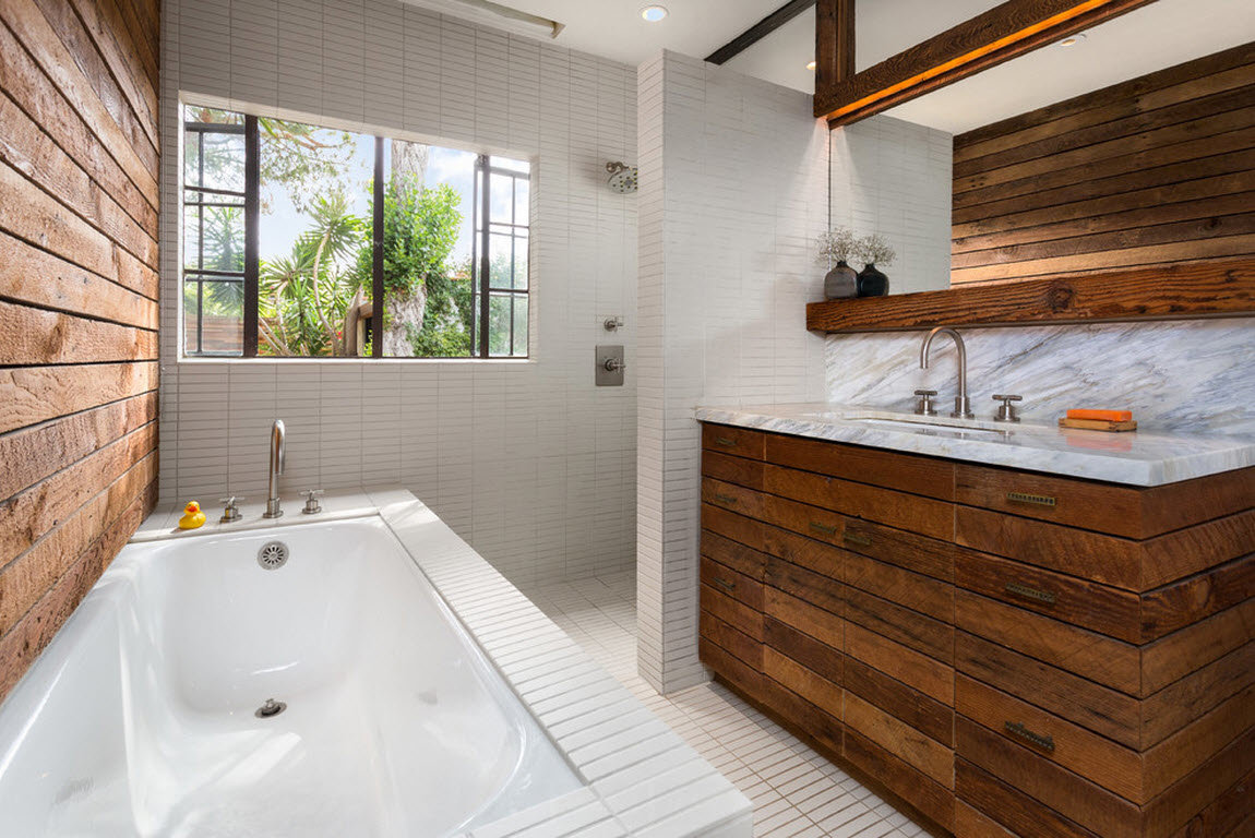Phòng tắm gỗ 2019 trong nội thất