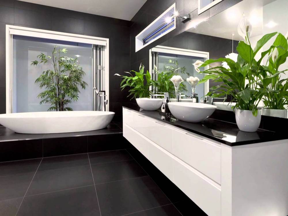 2019 bathroom with plants