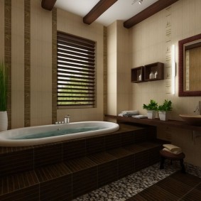 photo de décoration de salle de bain de style japonais
