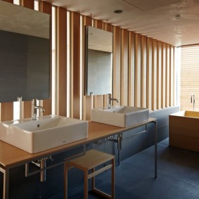 japāņu stila vannas istabas foto rotājums