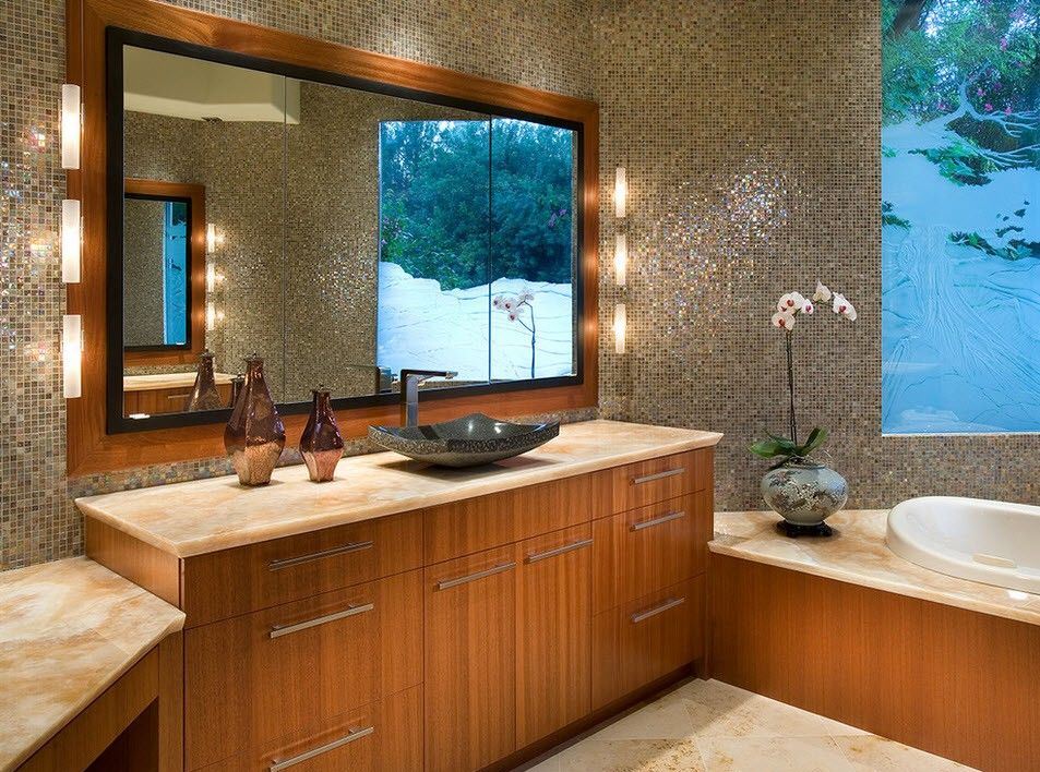 japāņu stila vannas istabas foto dekors