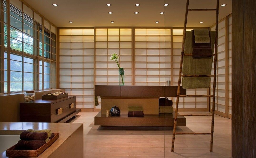 examen de salle de bain de style japonais