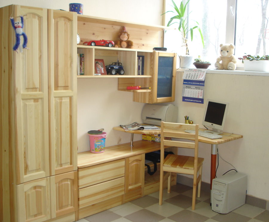 Children's wooden furniture for a small room