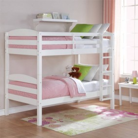 Bunk bed in girls bedroom