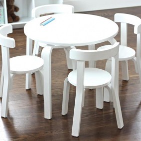 Simple furniture for eating in the nursery
