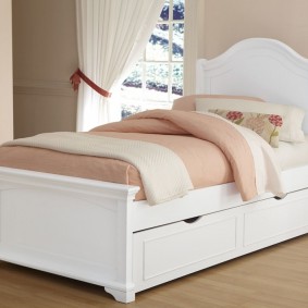 Stylish white bed for a boy or girl