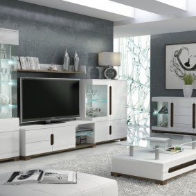 Cabinet furniture for the living room of a private house
