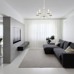 Canapé gris minimaliste