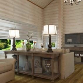 Spacious room in the log house