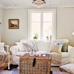 Bright room with white furniture