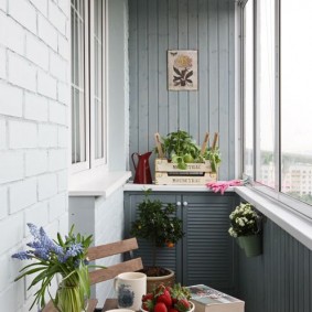 Plantes d'intérieur en été sur le balcon