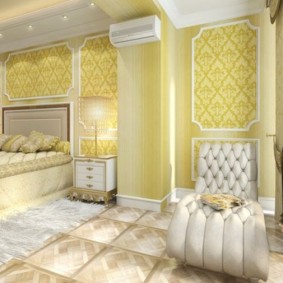 Design of a bedroom after combining with a loggia