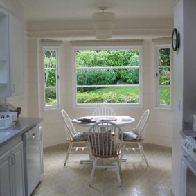 Dining area in bay window of a country house