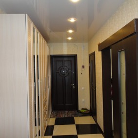 Sliding door in a narrow hallway