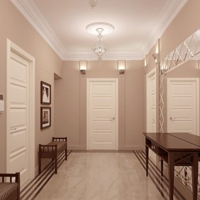Minimal furniture in a modern style hallway
