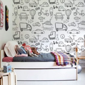 Black and white wallpaper for children