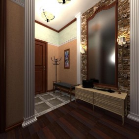 Koridora apgaismojums studijas tipa dzīvoklī