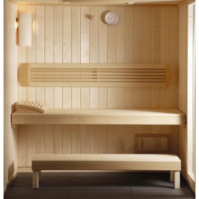 Дървена тапицерия за малка парна баня