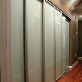 Frosted glass wardrobe in the hallway