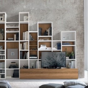 Wall slide with open shelves