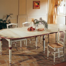 Rustic wood dining table