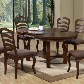 Dining chairs with wooden backs