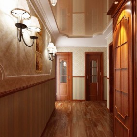 Wall sconces in the hallway interior