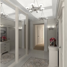 Neoclassical entrance hall with mirror cabinet
