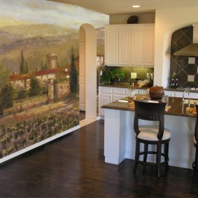Wall mural kitchen interior ideas