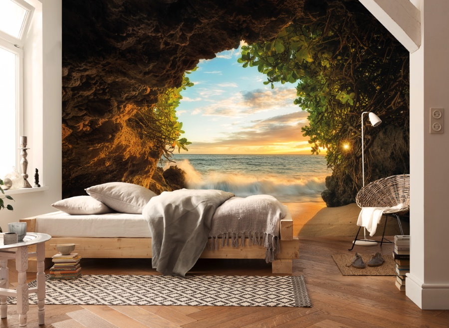 Yatak odası duvar bakış açısı ile duvar resmi