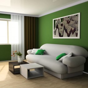 Oturma odası yeşil duvar boyama