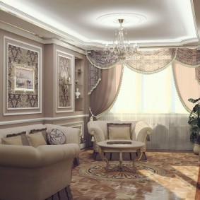 إضاءة غرفة المعيشة الكلاسيكية الجديدة