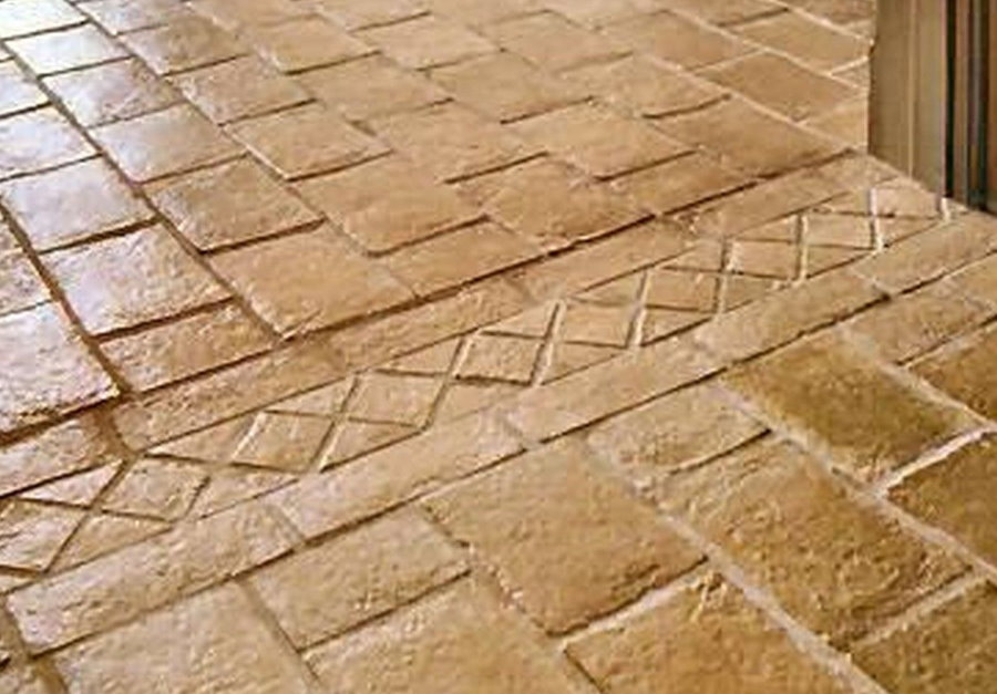 Stone tiles in the corridor of a rural house