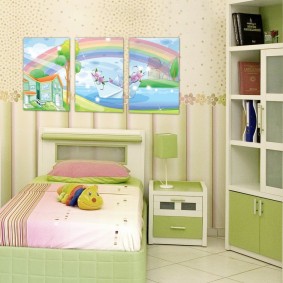 gleznas bērnu istabas dekoru idejām