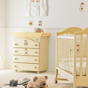 chest of drawers for a nursery interior photo