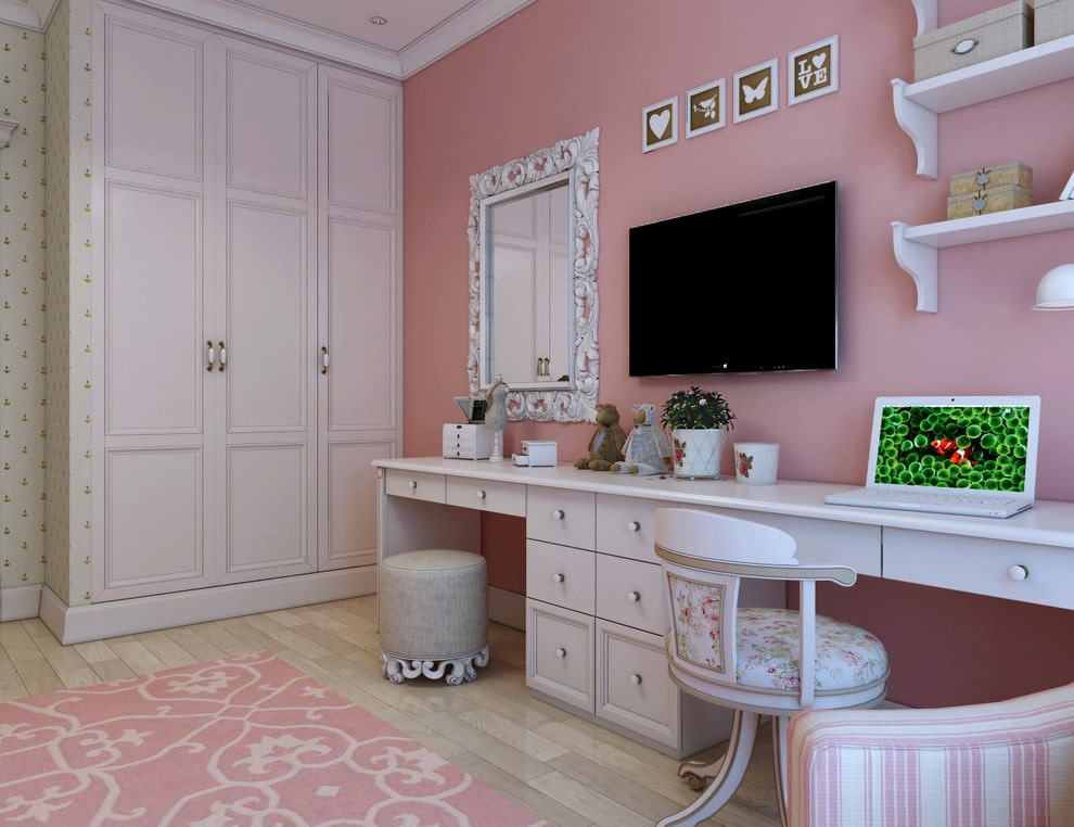 Mēbeles meitenes istabai neoklasicisma stilā
