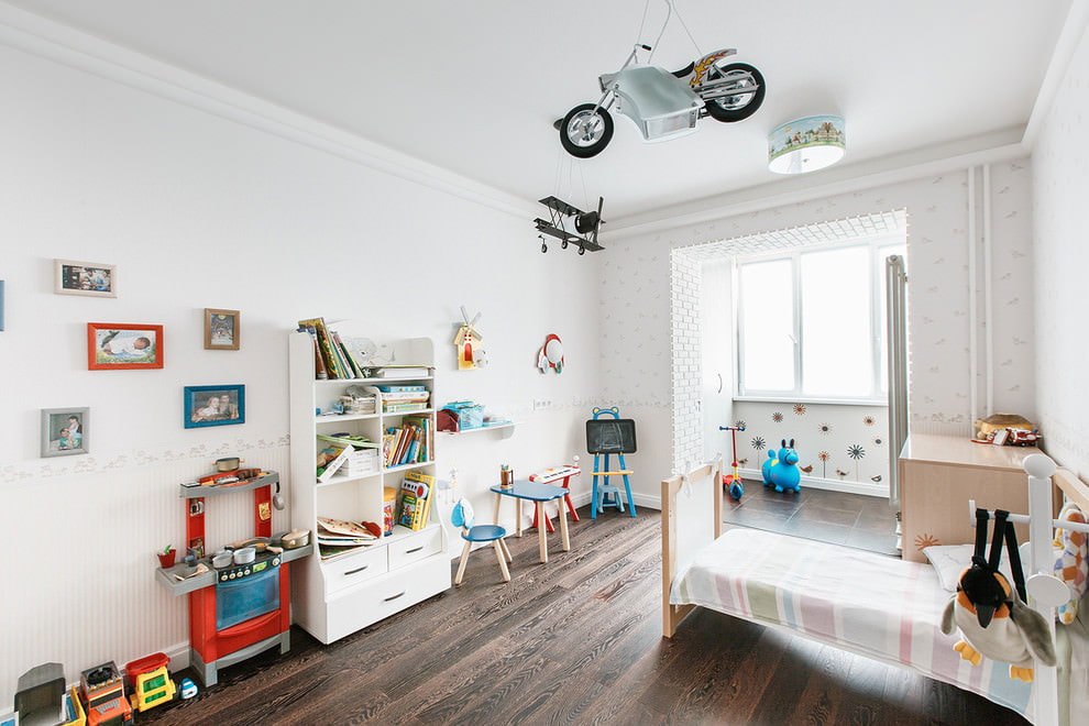 Bright scandi style nursery with play area