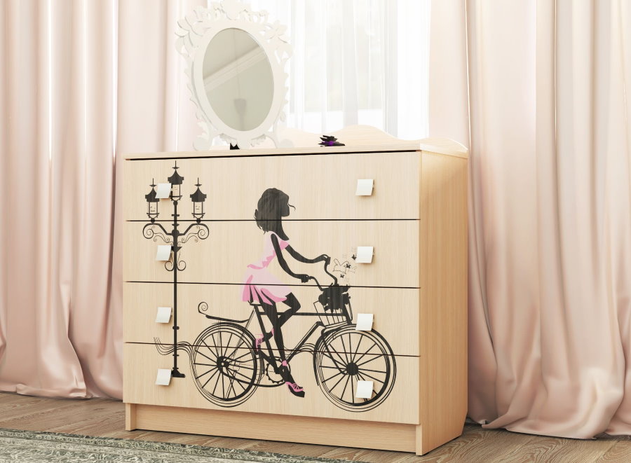 Children's dresser in the style of Paris for the girl's room