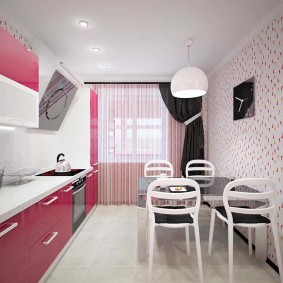 papier peint pour un petit intérieur de cuisine