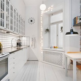 giấy dán tường cho một ý tưởng nội thất nhà bếp nhỏ